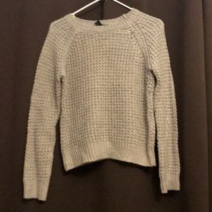 Gray loose cable knit sweater
